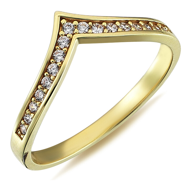 Lillian Vassago Elegantný zlatý prsteň so zirkónmi LLV98-GR071Y 46724203