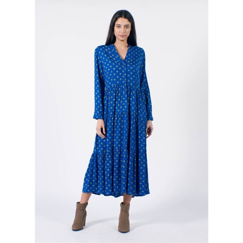 Pretty vacant Modré šaty s bodkami India 45991078