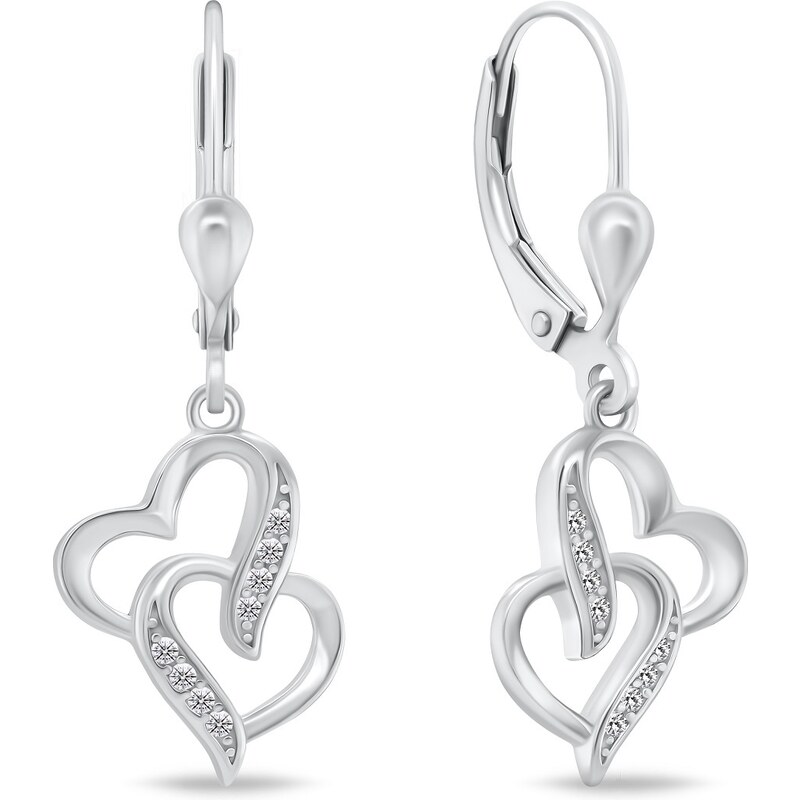 Brilio Silver Romantické strieborné náušnice Srdiečka EA467W 66615779
