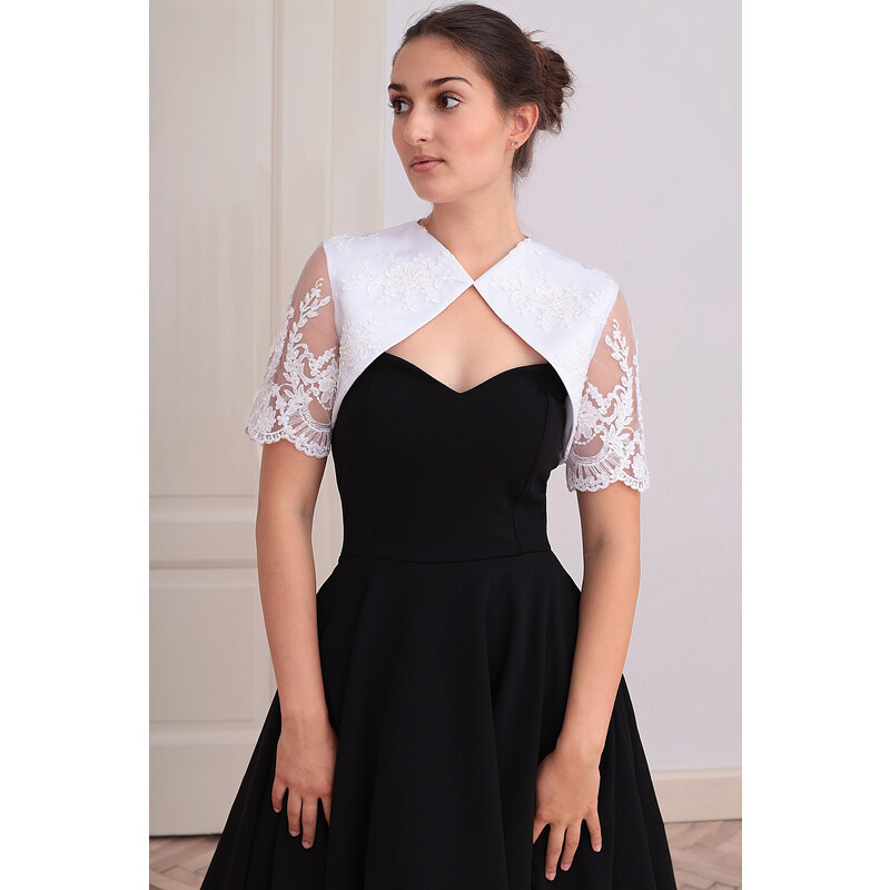 Glara Bolerko s krátkym rukávom cez biele šaty 60175695