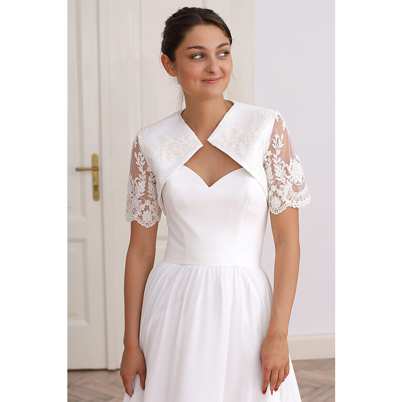 Glara Bolerko s krátkym rukávom cez biele šaty 45998061