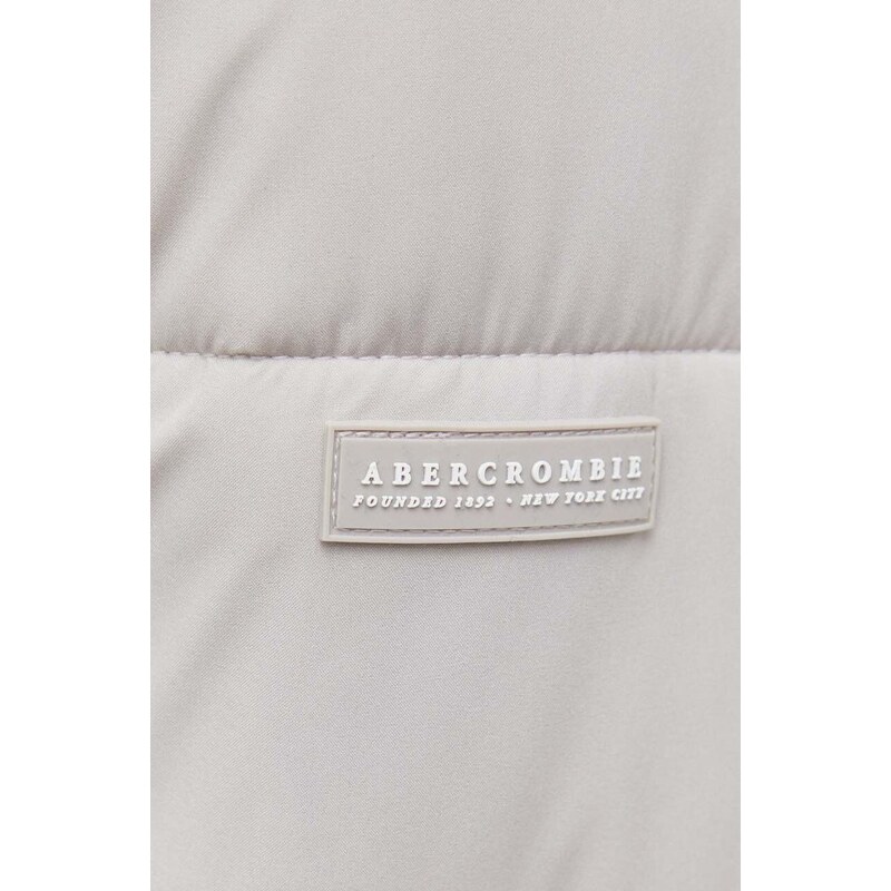 Bunda Abercrombie & Fitch pánska, šedá farba, zimná