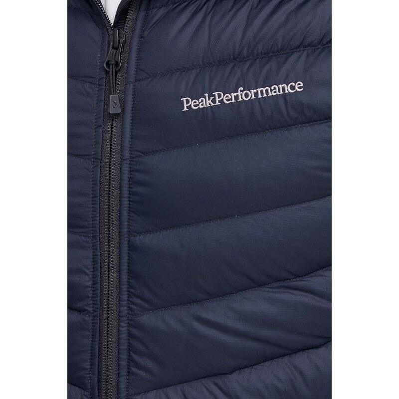 Páperová vesta Peak Performance pánsky, čierna farba, prechodný