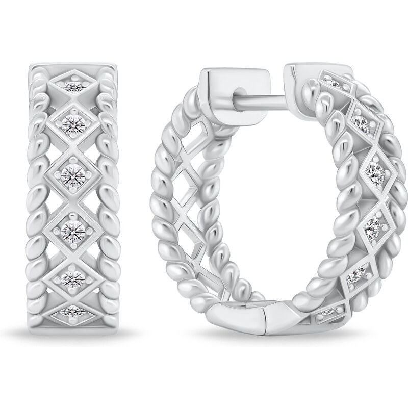 Brilio Silver Očarujúce strieborné kruhové náušnice PE046 66585051