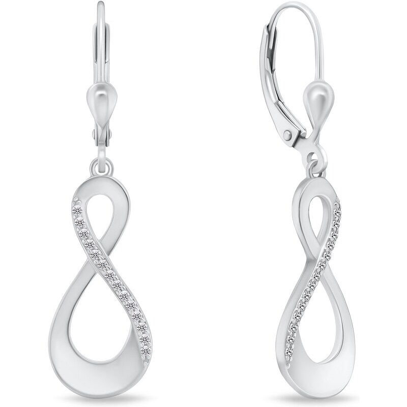 Brilio Silver Elegantné strieborné náušnice so zirkónmi SILVER022 66590867