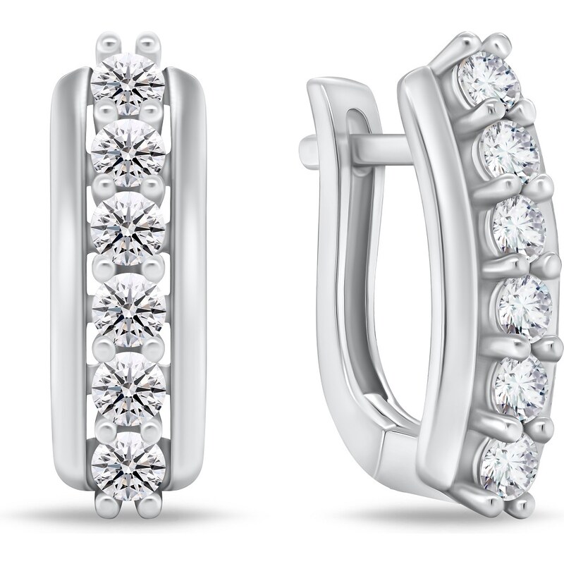 Brilio Silver Úžasné strieborné náušnice s čírymi zirkónmi EA543W 66578626