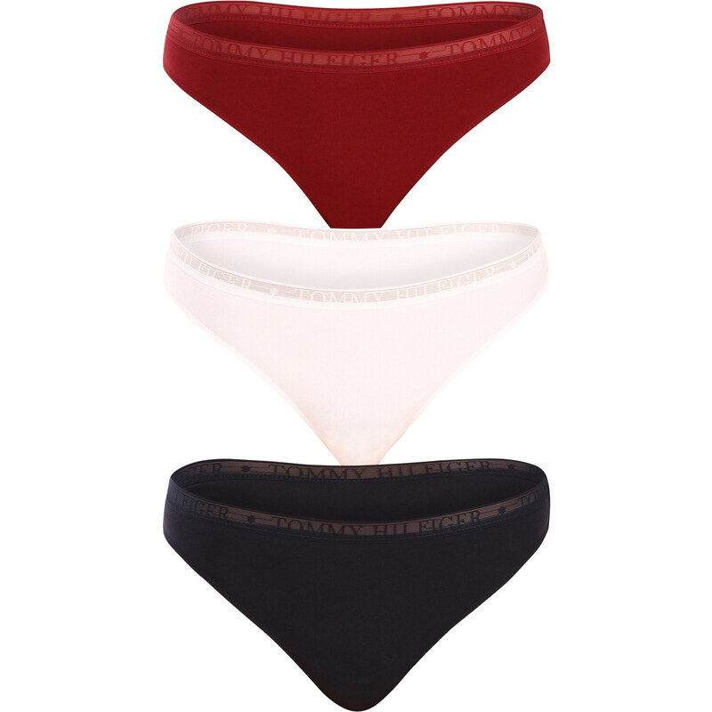 3PACK dámske tangá Tommy Hilfiger nadrozmer viacfarebná (UW0UW04890 46006071