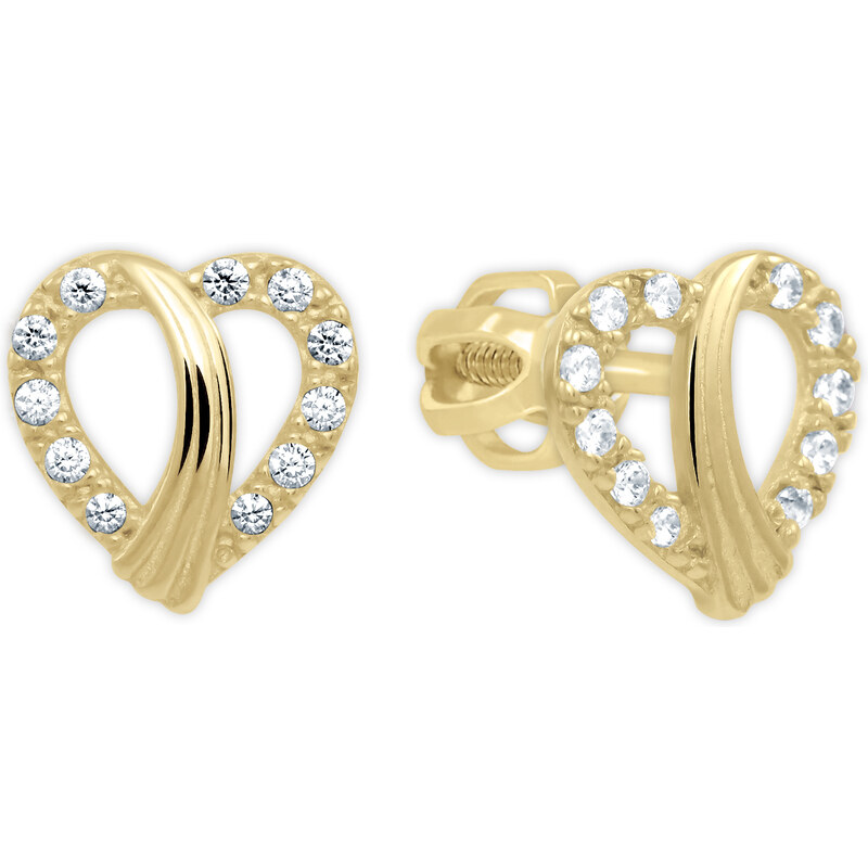 Soliter Nežné srdiečkové náušnice zo žltého zlata 239 001 01201 66585368