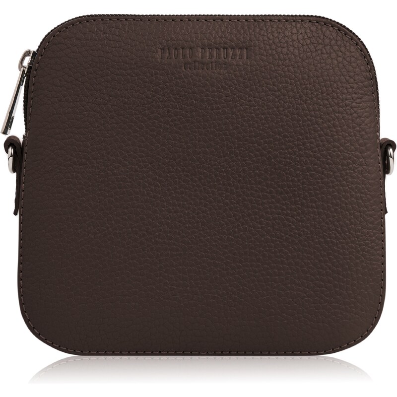 PAOLO PERUZZI Dámska kožená kabelka cez rameno IN-61-BR | hnedá IN-61 46021266