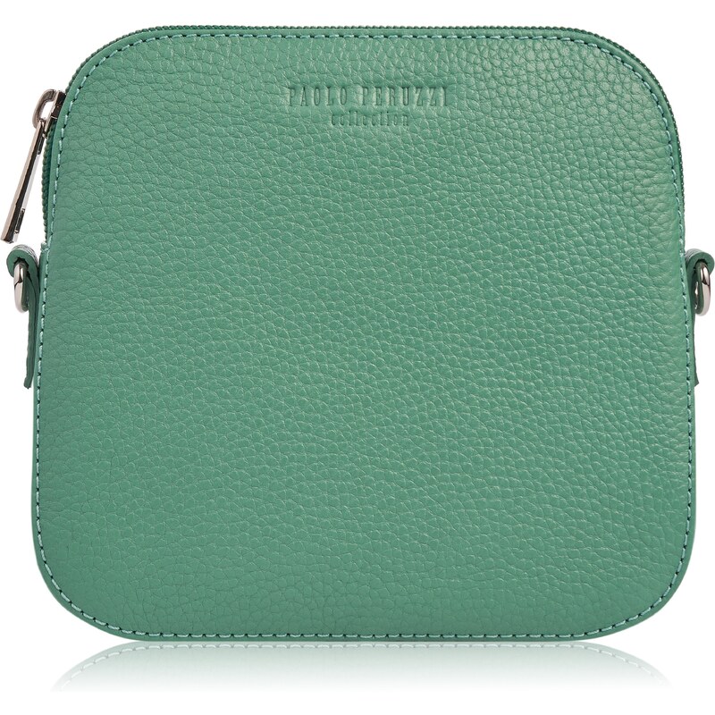 PAOLO PERUZZI Dámska kožená kabelka cez rameno N-61-MN | mätová IN-61 46021270