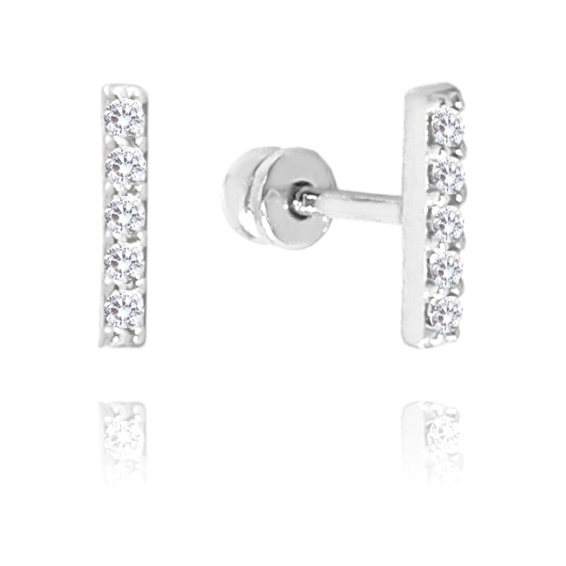 OLIVIE MINET Náušnice z bieleho zlata s bielymi zirkónmi Au 585/1000 60964870