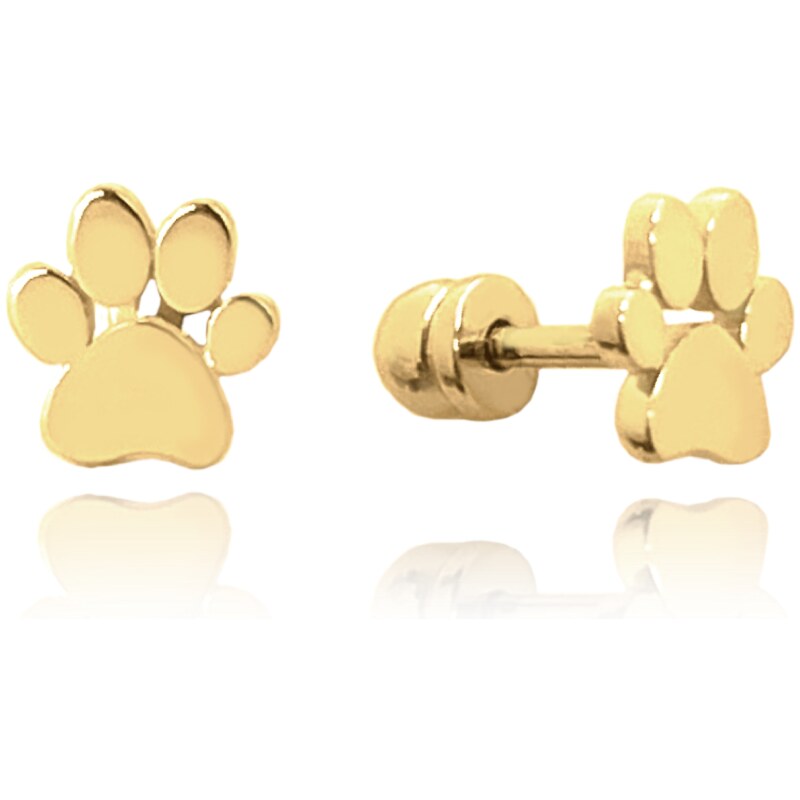 OLIVIE MINET Zlaté náušnice labky na skrutku Au 585/1000 66795623