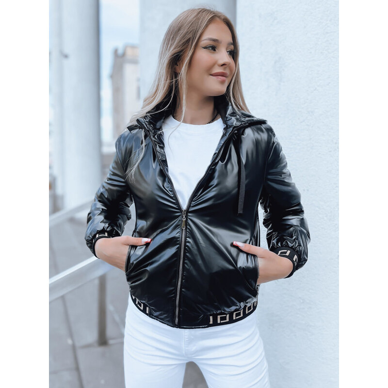 BASIC Čierna lesklá bomber bunda DEMETER TY3788 47338169