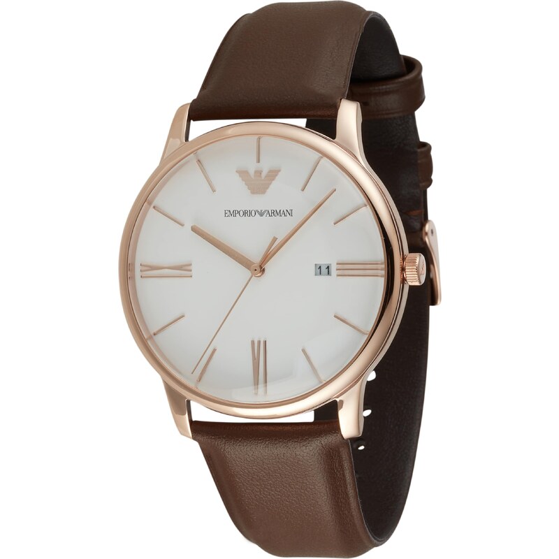 Emporio Armani Analógové hodinky hnedá / rosé / biela 65676503