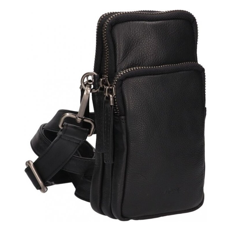 LAGEN Kožené vrecko cez rameno BLC-223/2286 čierná 46036695