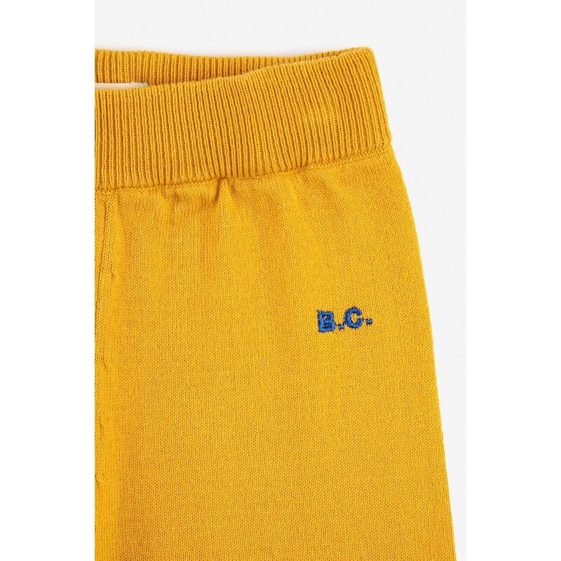 Detské bavlnené tepláky Bobo Choses žltá farba, jednofarebné