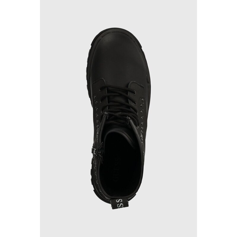 Členkové topánky Guess CESENA pánske, čierna farba, FM8CEN FAL12