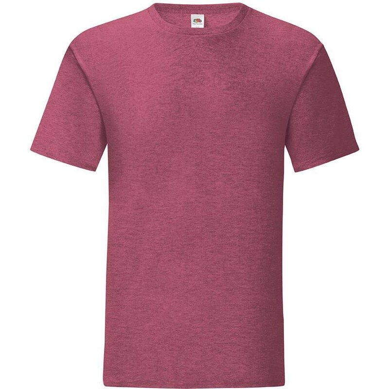Burgundy mens t-shirt in combed cotton Iconic with sleeve Fruit of the 50558901