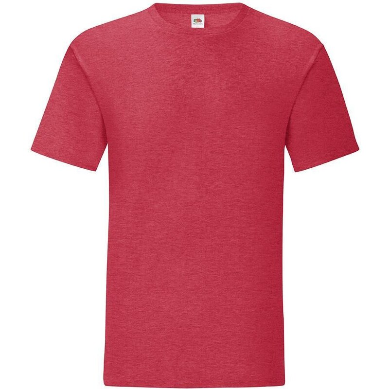 Red mens t-shirt in combed cotton Iconic with Fruit of the Loom sleeve 50557845
