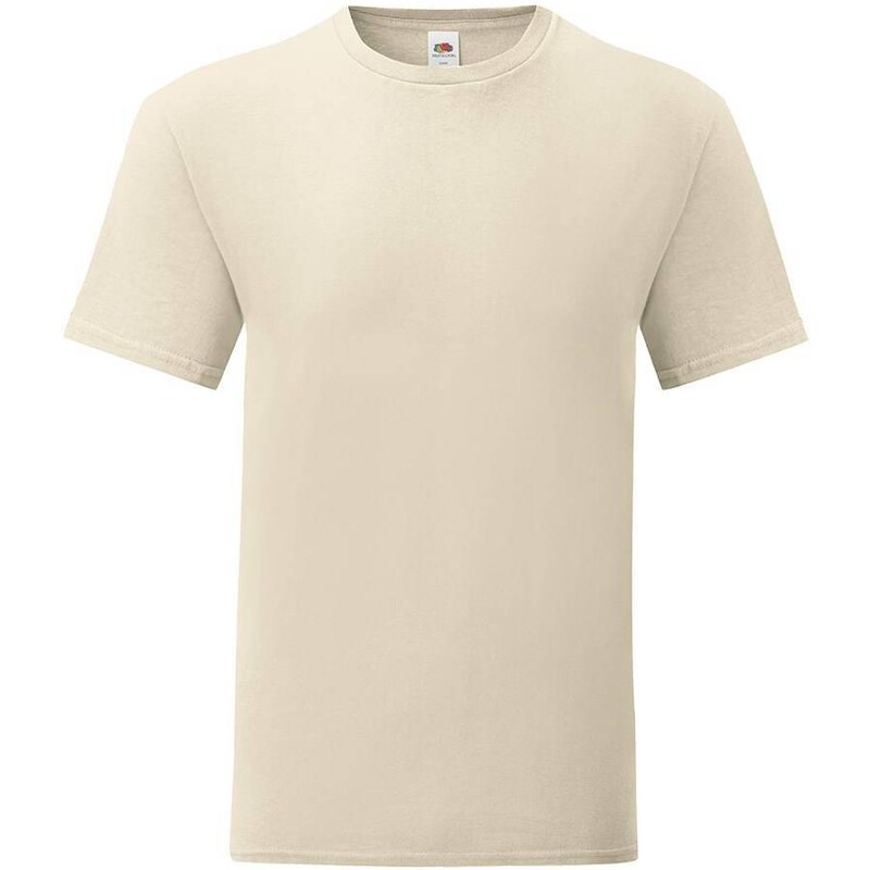 Beige mens t-shirt with combed cotton Iconic sleeve Fruit of the Loom 50557880