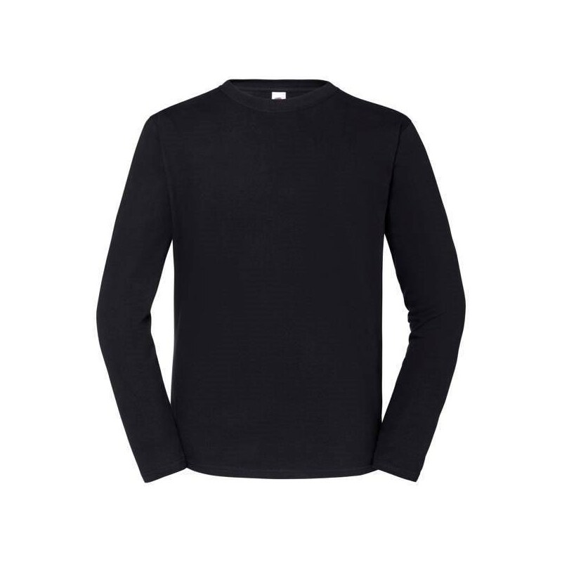 Čierne ikonické tričko 195 Ringspun Premium Fruit of the Loom 50638267