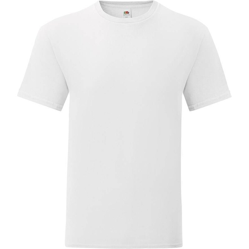 White mens Iconic combed cotton t-shirt with Fruit of the Loom sleeve 50637114
