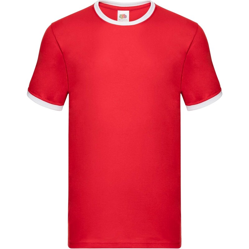 Mens red t-shirt Ringer Fruit of the Loom 50557877