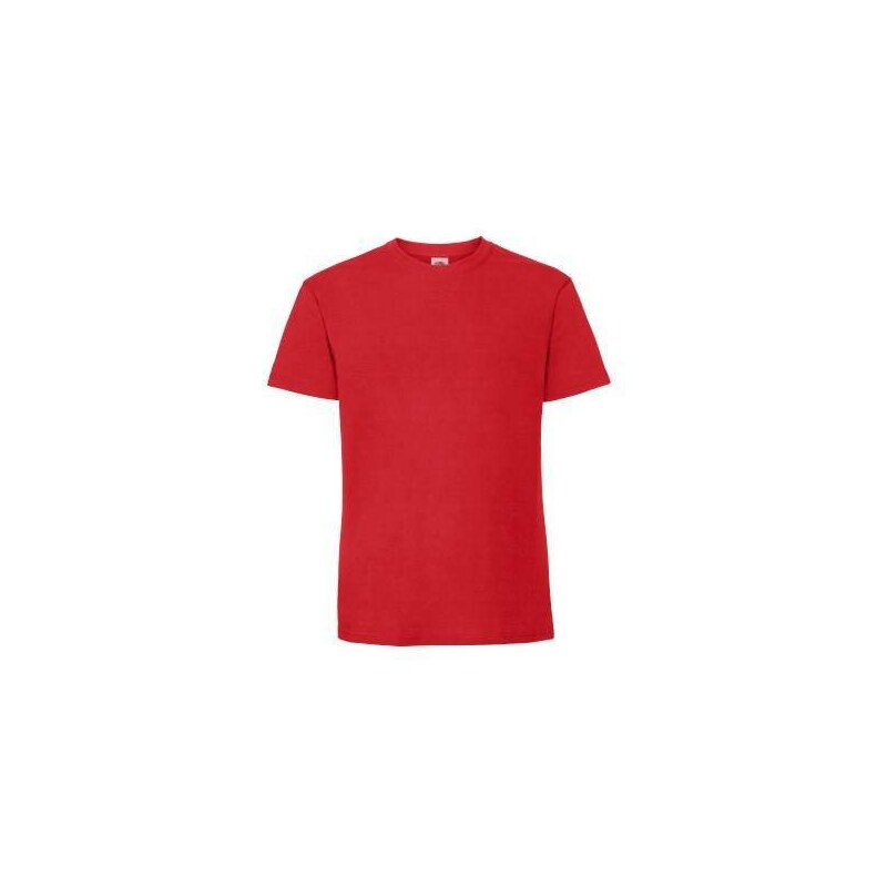 Iconic 195 Ringspun Premium Fruit of the Loom Mens Red T-shirt 50508708