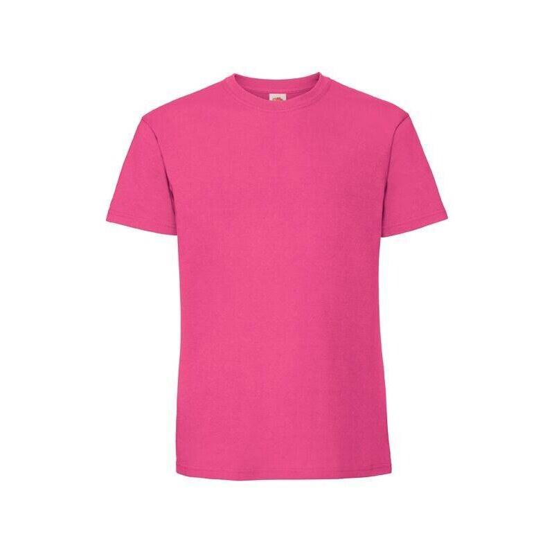 Pink Mens T-shirt Iconic 195 Ringspun Premium Fruit of the Loom 50518015