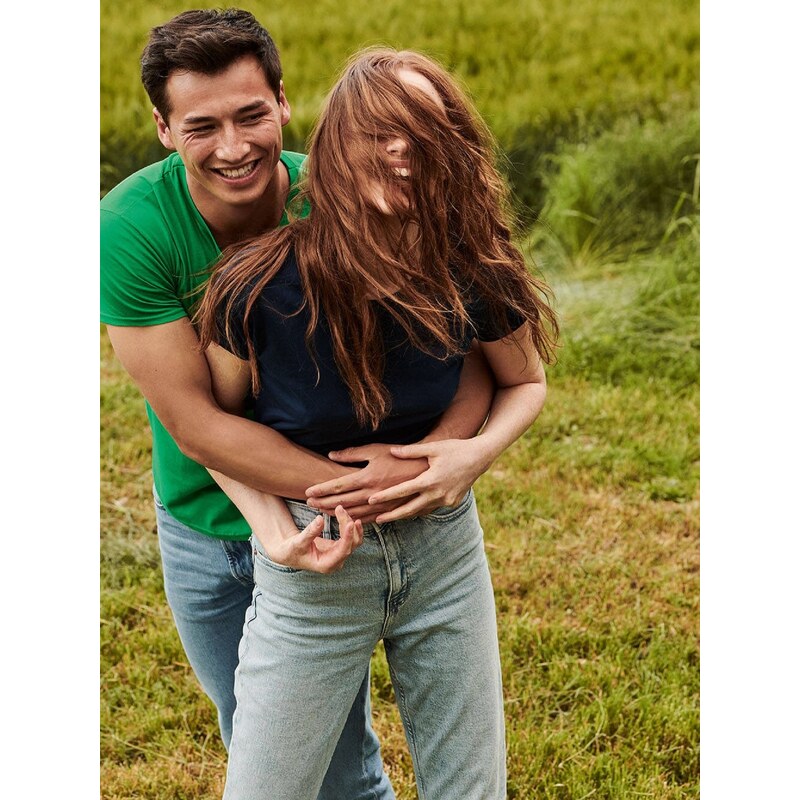 Green mens t-shirt in combed cotton Iconic with Fruit of the Loom 50508675