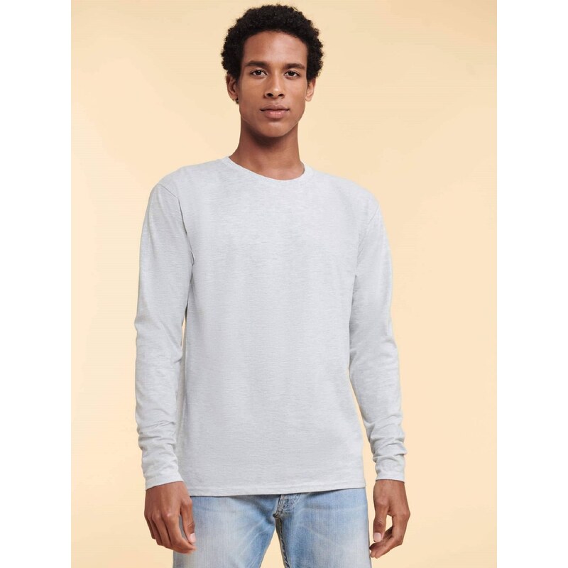 Szary koszulka męska Iconic 195 Ringspun Premium Fruit of the Loom 50632239