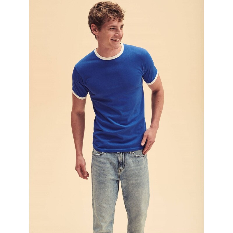 Ringer Fruit of the Loom Blue T-shirt 50518060