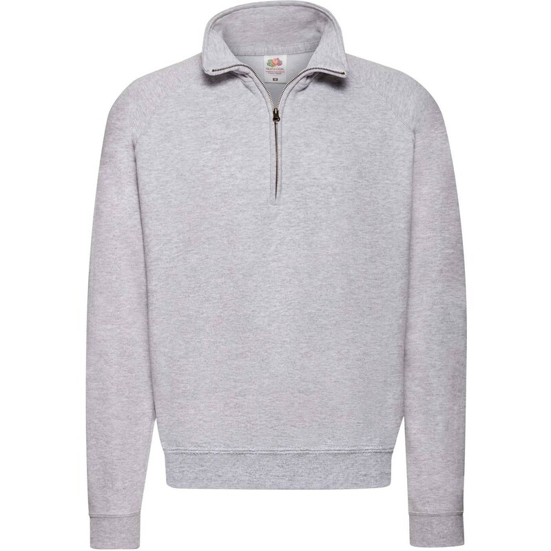 Grey Mens Sweatshirt Zip Neck Sweat Fruit of the Loom 50558924