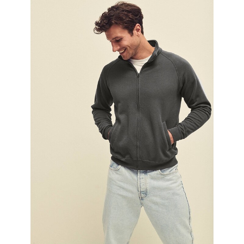 Grafitová pánska mikina Sweat Jacket Fruit of the Loom 50558893