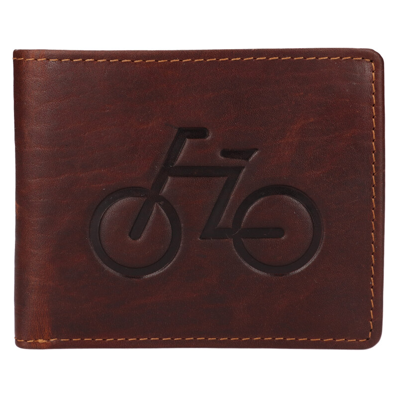 Lagen Pánska kožená peňaženka 266-3701/M bicykel - hnedá 46044706