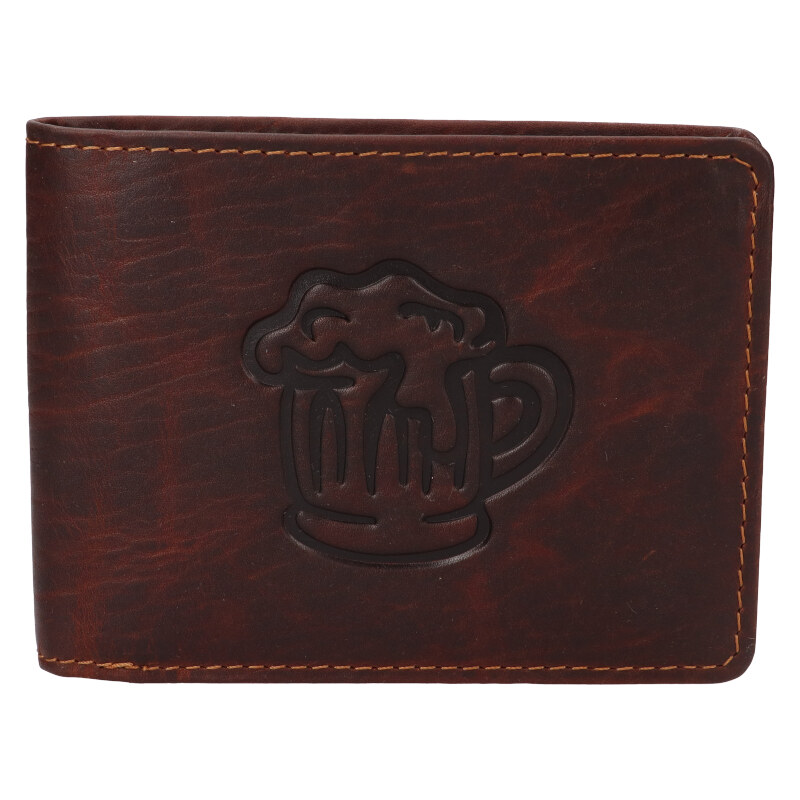 Lagen Pánska kožená peňaženka 266-6535/M veľké pivo - hnedá 46044707