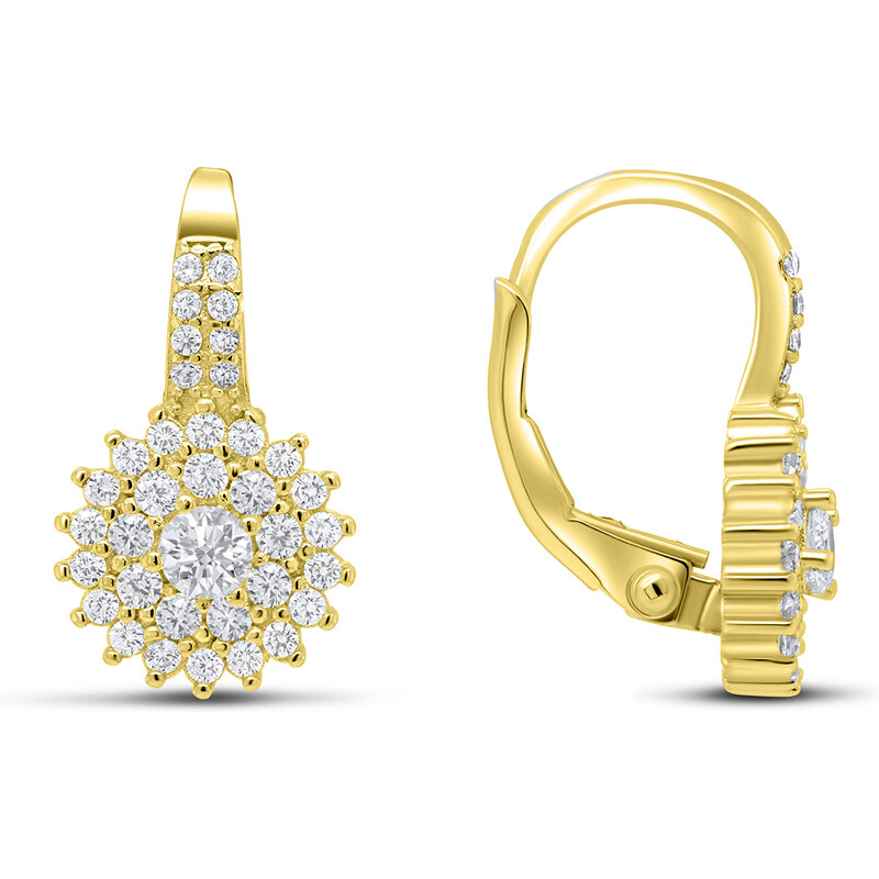 Brilio Silver Očarujúce pozlátené náušnice so zirkónmi EA54Y 66582307