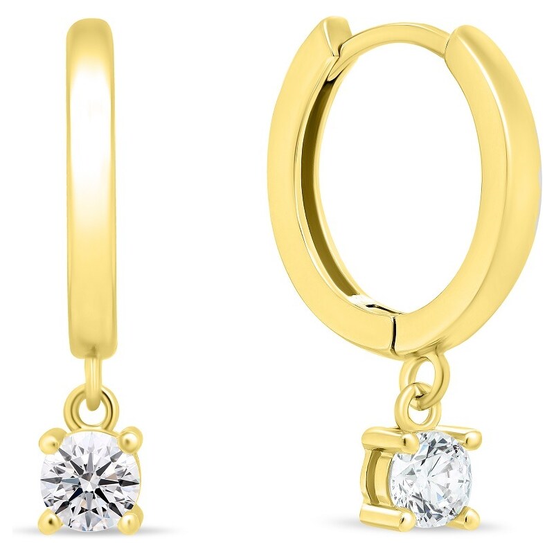 Brilio Silver Pozlátené náušnice kruhy s príveskami EA493Y 66594083