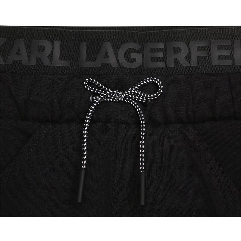 KARL LAGERFELD KIDS Chlapčenské joggingové nohavice s logom čierne KARL LAGERFELD