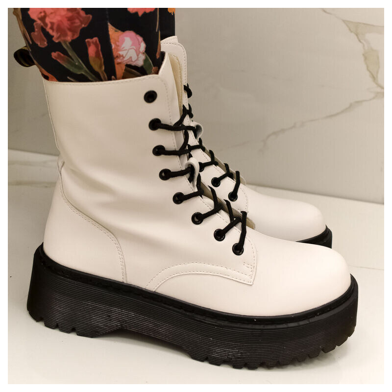 COMER Dámske biele členkové čižmy LORENZA 46059860