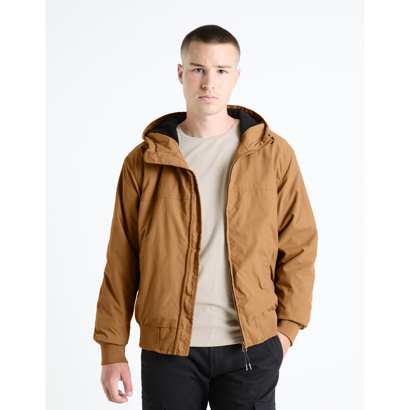 Hnedá pánska bunda Celio Fuhoodie2 50516929