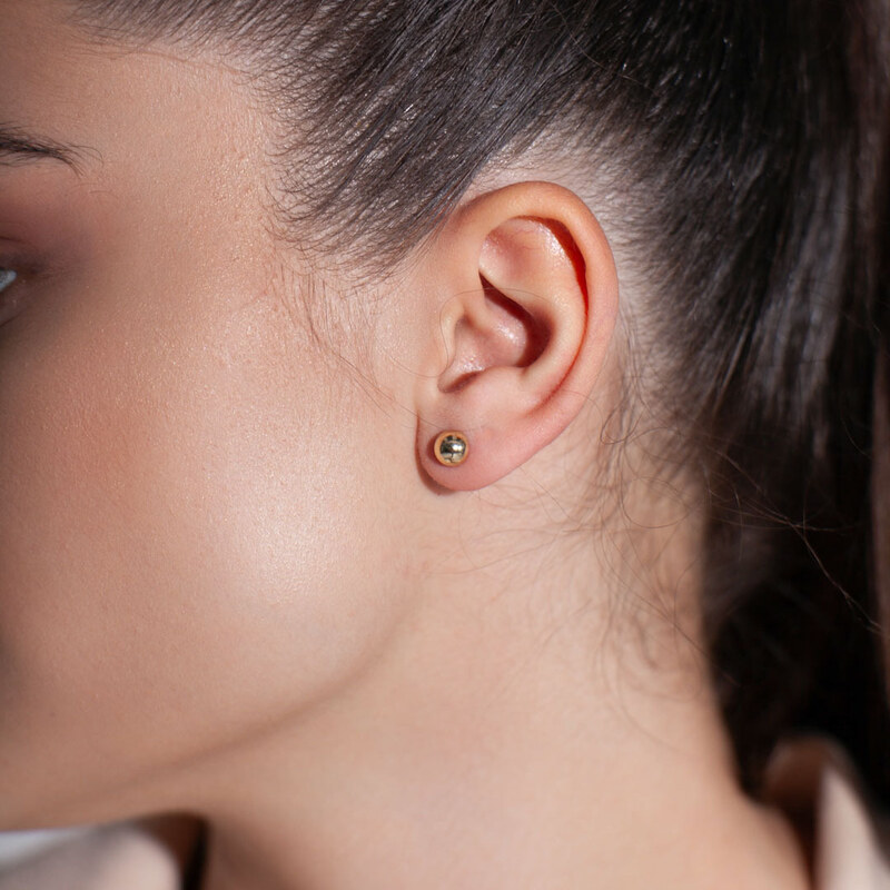 Lillian Vassago Zlaté lesklé a hladké náušnice polguľôčky LLV66 24809242