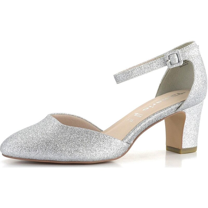 Tamaris lodičky s členkovým pásikom Silver Glam 1-24432-41 61762001