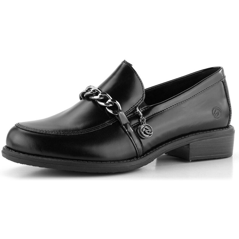 Remonte čierne poltopánky na podpätku D0F03-01 61761751