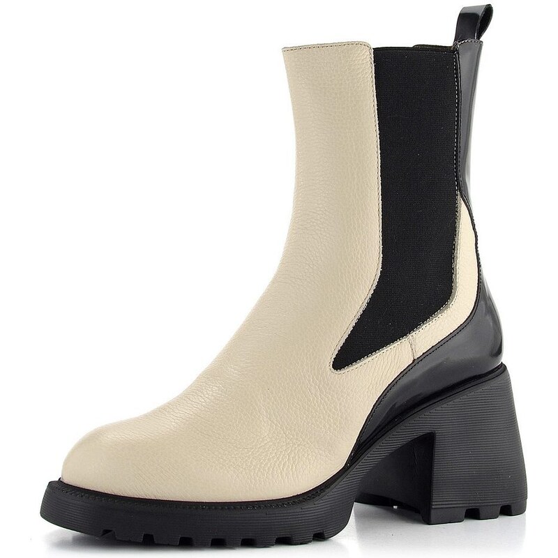 Wonders chelsea členková obuv na podpätku Cream/Negro G-6705 61761925