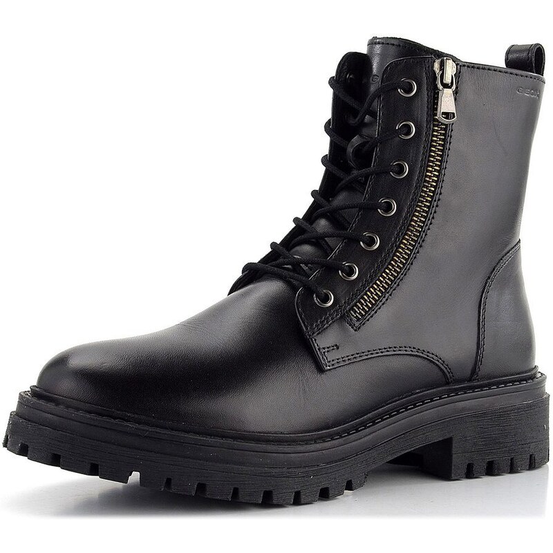 Geox členková obuv šnurovacia hladká čierna Iridea D16HRF00043C9999 61761918