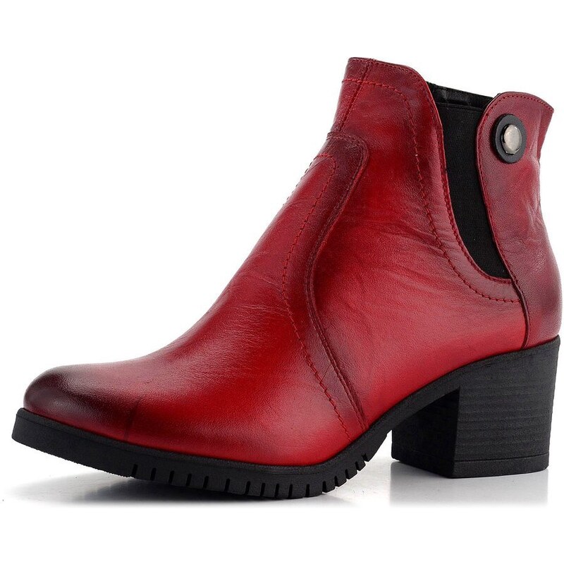 Barton vyteplená členková obuv na podpätku červená 23122 61761898