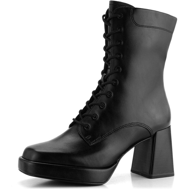 Tamaris šnurovacia členková obuv na podpätku Black 1-25111-41 61761928