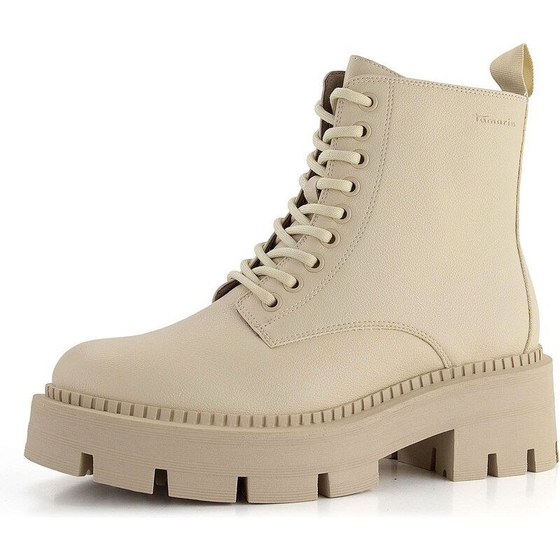Tamaris šnurovacia členková obuv na hrubej podošve Beige 1-25286-41 61761931
