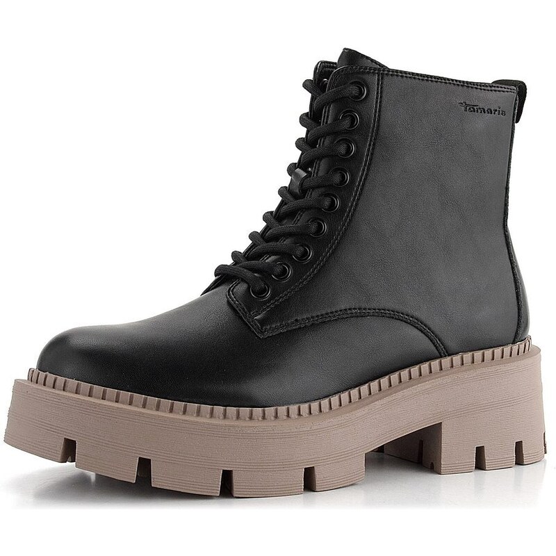 Tamaris šnurovacia členková obuv na hrubej podošve Black 1-25286-41 61761930